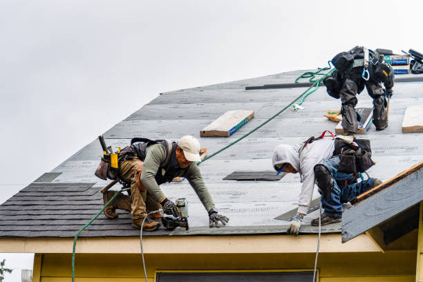 Professional Gutter Installation technician working in Jordan, NY